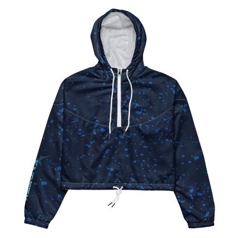 Blue Mahi-mahi Dolphin Women’s cropped windbreaker